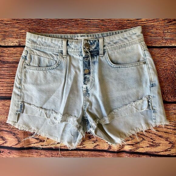 Zara Womens Button Fly Denim‎ Shorts Size 2 - Picture 1 of 7